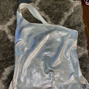 Silver Metallic One Strap Top